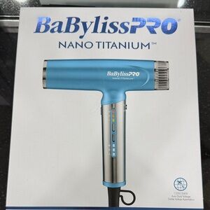 NWT BaBylissPRO Nano Titanium Hair Dryer - Blue and Silver
